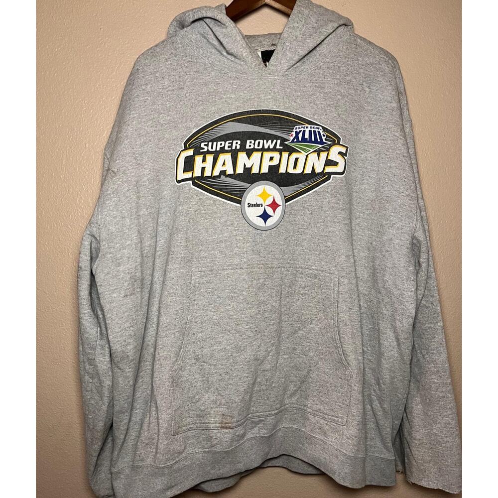 Reebok 🏈 “Steelers Super Bowl XLIII Champions” Hoodie – Size XL